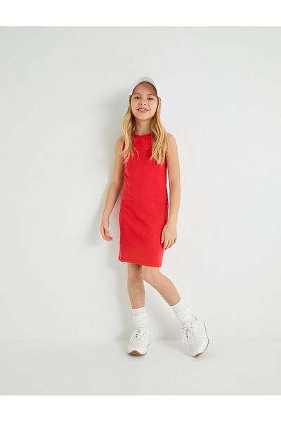 Koton Cotton Mini Dress - Window Detail and Ribbed