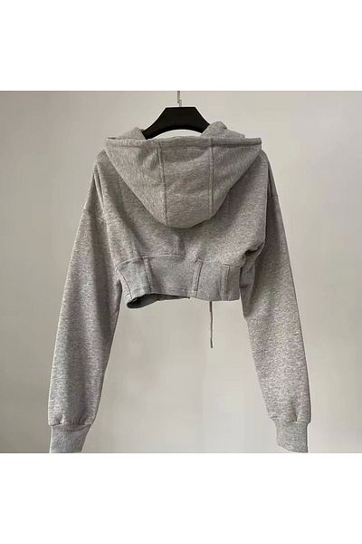 1blood New Zippered Gray Crop Cardigan - Corset Cut