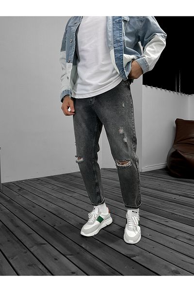 BYBASICMAN Boyfriend Ke-139/299 - Anthracite Knee Ripped