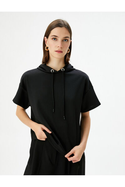 Koton Mikina Regular Fit s kapucí – krátký rukáv