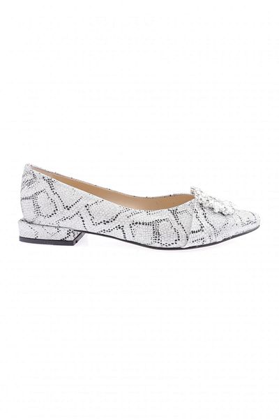 DGN Women's Crystal Square Buckle Fb-15-23Y Ballerinas
