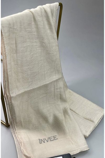 Invee İNVEE 1550 Beige Patterned Shawl
