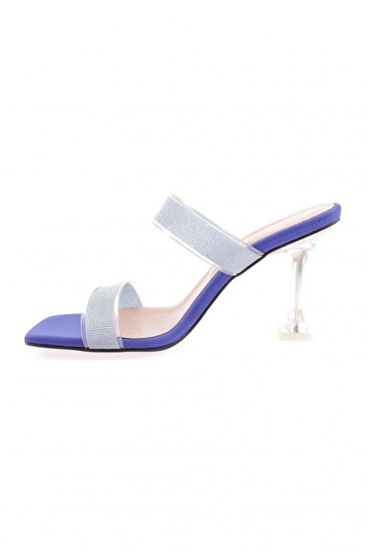 DGN Kadın Şeffaf Simli Bantlı Topuklu Terlik Saraa Saks 62663382