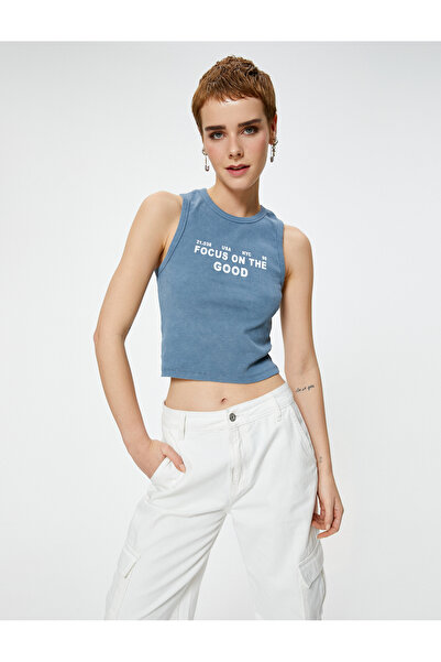 Koton Baskılı Crop Atlet Pamuklu