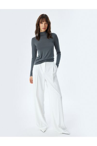Koton Long Sleeve Turtleneck Slim Fit Modal T-shirt