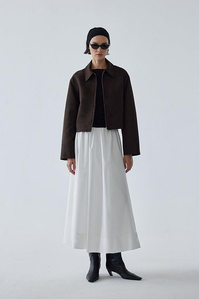 Suud Collection Горчиво кафяво яке с велурена визия на Gabriel
