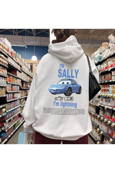 Touz Moda Λευκό φούτερ Sally Cars Unisex