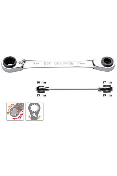 CETA FORM 4-Piece Combination Spanner 10,13,17,19mm - B07-B01