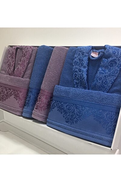 Fiesta %100 Pamuk Aile Bornoz Seti