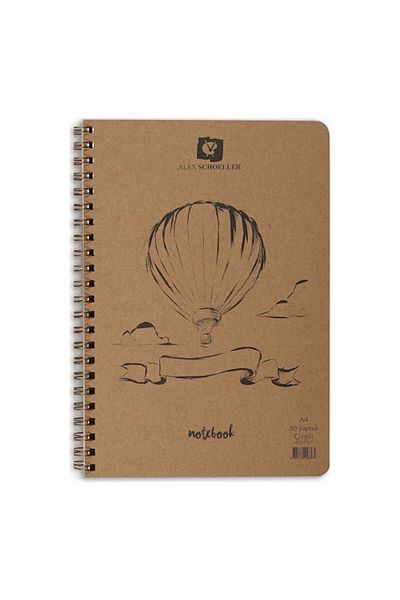 Alex Schoeller A5 80yp Kraft Covered Notepad Checked / Alx.0343