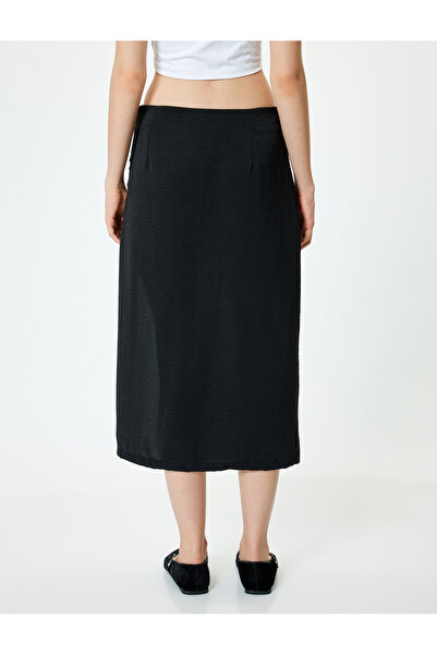 Koton Midi Etek Yırtmaç Detaylı A Kesim Slim Fit Beli Lastikli