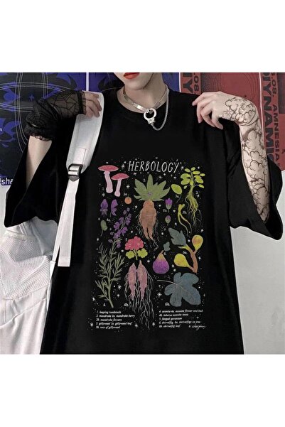 Toum تي شيرت موريرا بوتيك القوطي هيربولوجي للجنسين كبير الحجم