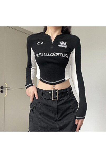 Toum Modessy Touz Vintage Street Wear Rockmore Long Sleeve Crop