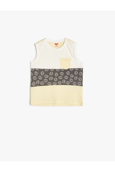 Koton Athlete Pocket Detailed Crew Neck Color Block Cotton
