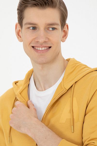 U.S. Polo Assn. Men's Mustard Knitted Cardigan 50269394 -Vr072
