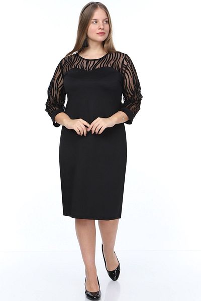 modayız Φόρεμα Zebra Pattern Flock Plus Size 15b-0896