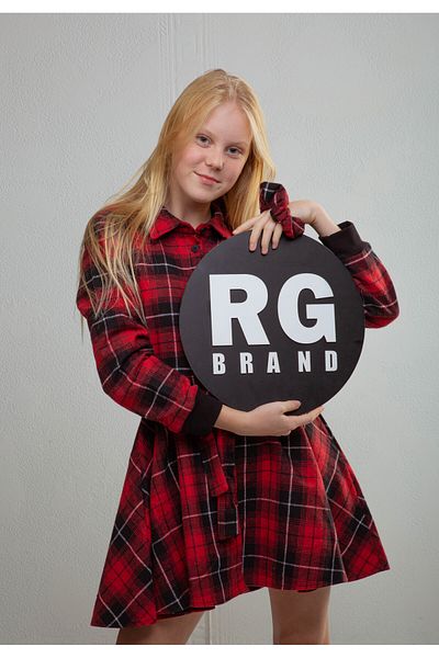 rg kidsstore Φόρεμα και αγκράφα για νεαρά κορίτσια ξυλοκόπος - με κουμπιά