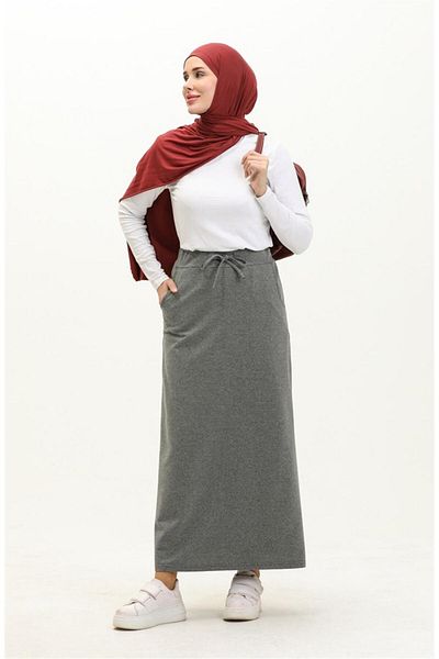 Bwest Tie Waist Pocketed Sports Skirt - 00152.017 - Anthracite
