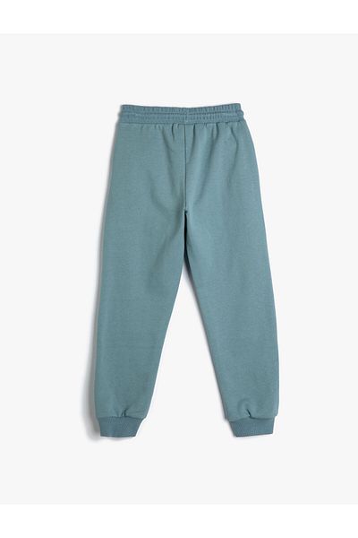 Koton College Jogger Sweatpants with Drawstring Waist Tie Pocket