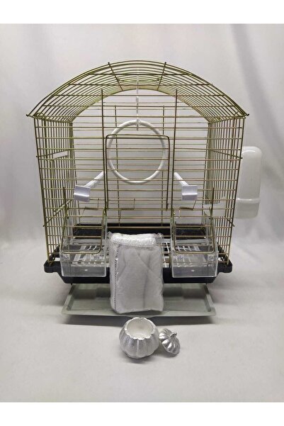 islandtoys Çift Kapılı 30x23x37(yükseklik) Izgaralı Ve Çekmeceli Muhabbet Kuş...