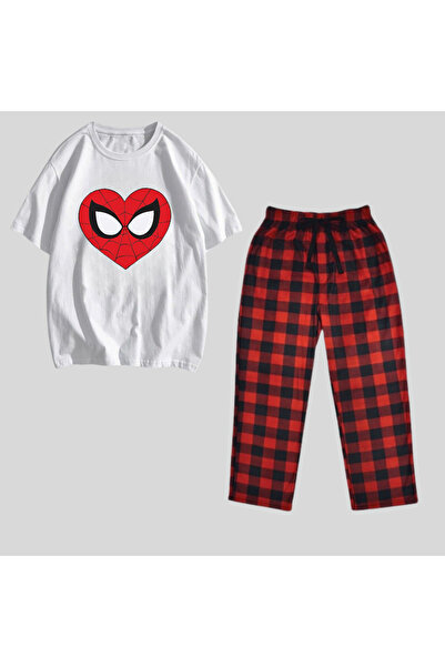 Toum MODESSY Spider Heart με τύπωμα Μαύρο Unisex oversized Κοντομάνικο Σετ κάτω από το επάνω μέρος
