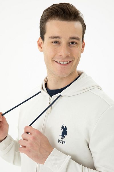 U.S. Polo Assn. Ανδρικό πέτρινο φούτερ 50269401 -VR049