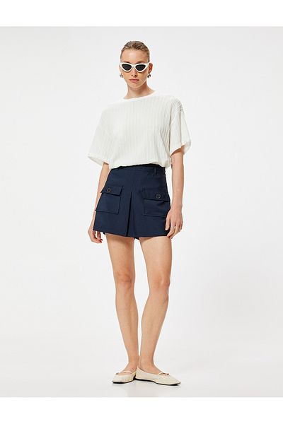 Koton Crew Neck Textured Short Sleeve T-Shirt