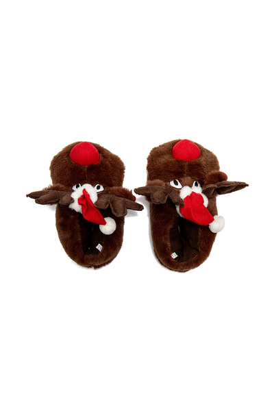 Twigy Natal Unisex Hayvanlı Panduf Kahverengi 36/43