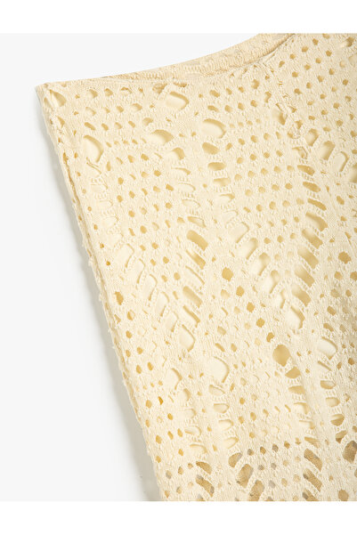 Koton Melis Ağazat - Polopodšité háčkované široké kalhoty