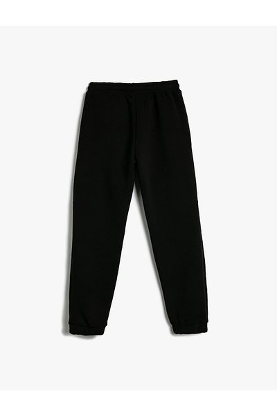Koton Jogger Sweatpants Slogan Printed Pocket Tie Waist Ribbon