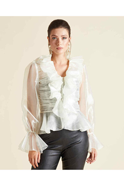 SERPİL Serpil Kadın Ekru Gömlek 33222