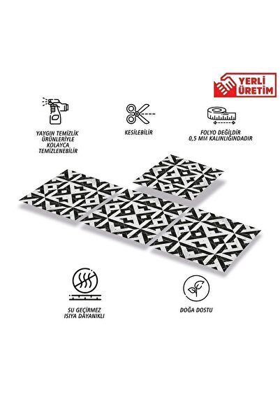 TİNK Kendinden Yapışkanlı Banyo Mutfak Kaplama Mermer 008 Desenli Pvc Karo 30x30 Cm (4 ADET) 0,36 M2