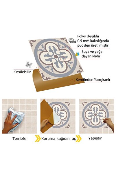 TİNK Kendinden Yapışkanlı Alaska 01 Desenli Pvc Karo 30x30 Cm (11 ADET) 1m2