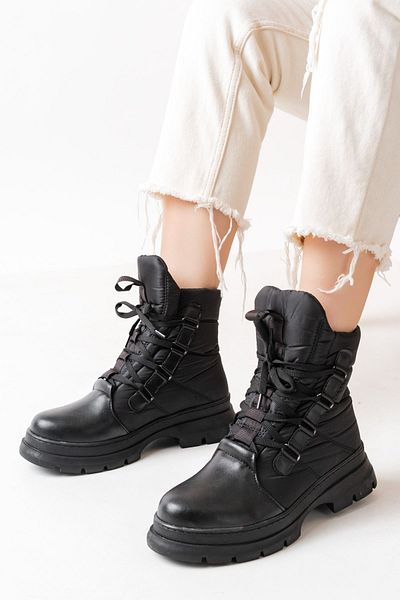 serkanseyyid Nvl-506 Black Casual High Heel Platform Loafer Women's Shoes