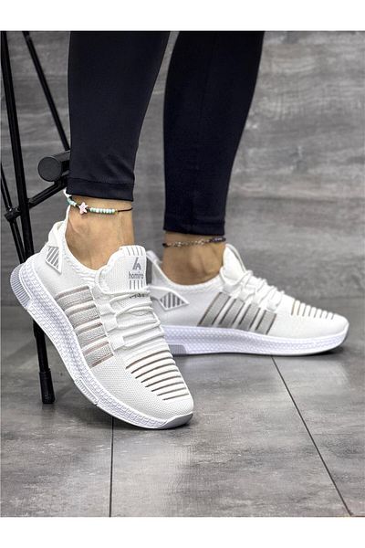 homiro Tricotaje albe Pantofi sport dama - cu siret
