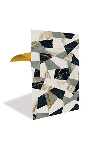 TİNK Kendinden Yapışkanlı Üçgen Kırımlı Mermer Desenli Pvc Panel 41x62 Cm (4 ...