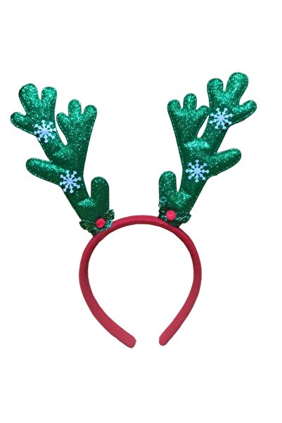 partidolu Коледна венец с форма на еленски рога, украсен със снежинки и блест...