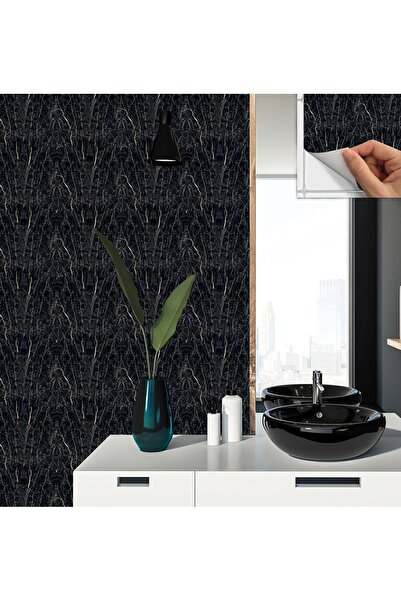TİNK Kendinden Yapışkanlı Siyah Mermer Desenli Pvc Karo 30x30 Cm (4 ADET) 0,36 M2