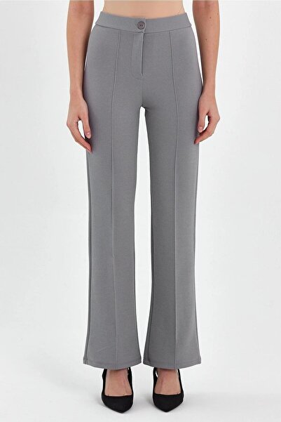 Mossta Piping Wide Leg Trousers Gray