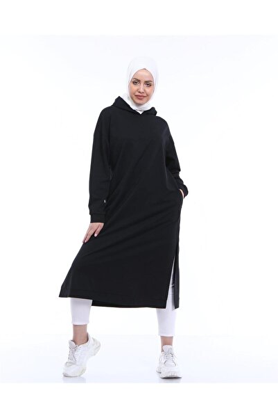 Bwest Atlas Hooded Long Plain Basic φούτερ - 03007.003 - Μαύρο