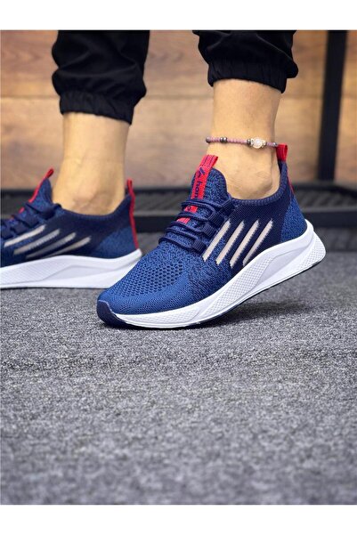 homiro Синьо-біло-червоні жіночі спортивні кросівки на шнурівці