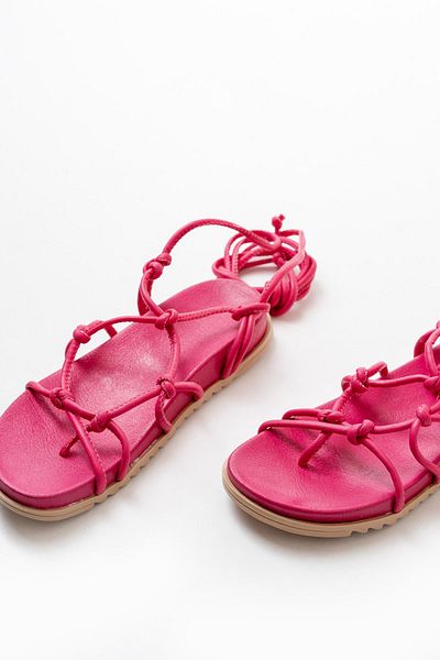 İNFON Infon 1001-1001 Fuchsia Ankle Lace-Up Women's Sandals