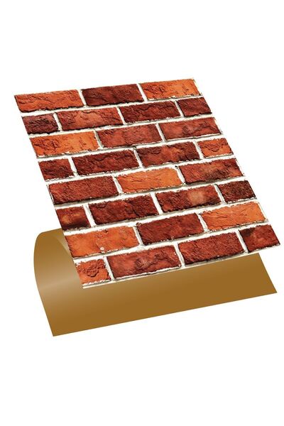 TİNK Kendinden Yapışkanlı Seramik Kaplama Kırmızı Tuğla Desenli Pvc Karo 30x30 Cm (4 ADET) 0,36 M2