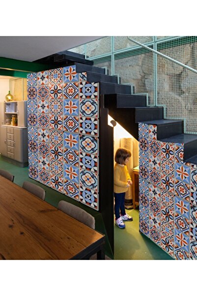 TİNK Kendinden Yapışkanlı Karma Meksika Desenli Pvc Karo 15x15 Cm 10'lu Paket