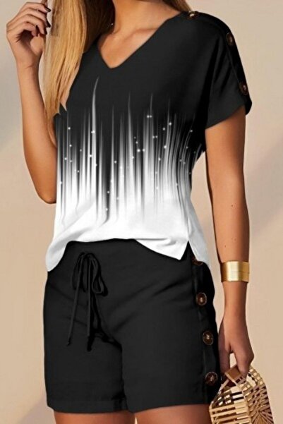 Mossta Σετ σορτς με λεπτομέρεια με κουμπιά και λεπτομέρεια με σχισμή σε σχήμα...