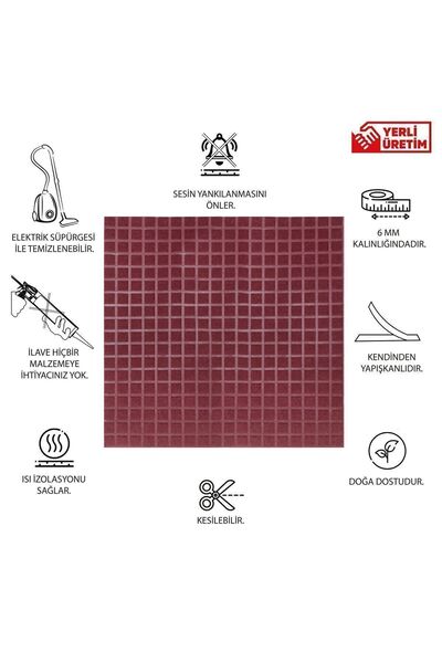 TİNK Akustik Ve Dekoratif Kare Desenli Keçe Panel 45x90 Cm / 2 Adet / 0,81 m²