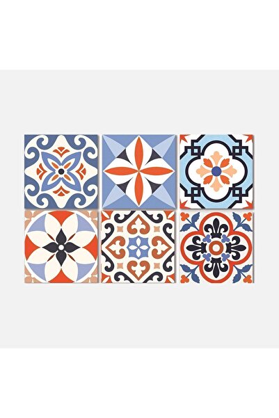 TİNK Kendinden Yapışkanlı Karma Meksika Desenli Pvc Karo 20x20 Cm 6'lı Paket