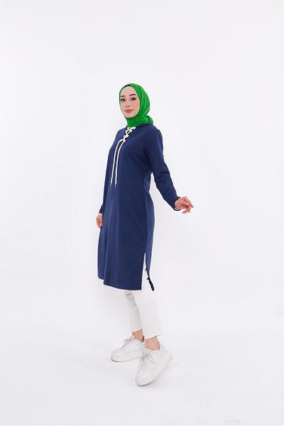 Bwest Eflin Collar Hooded Long Sweatshirt - 03030.006 - Indigo