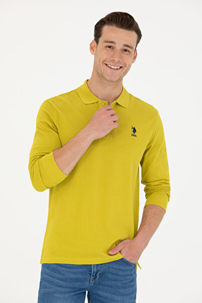 U.S. Polo Assn. Ανδρικό φούτερ σε πράσινο χρώμα φιστικιού 50269403-VR087