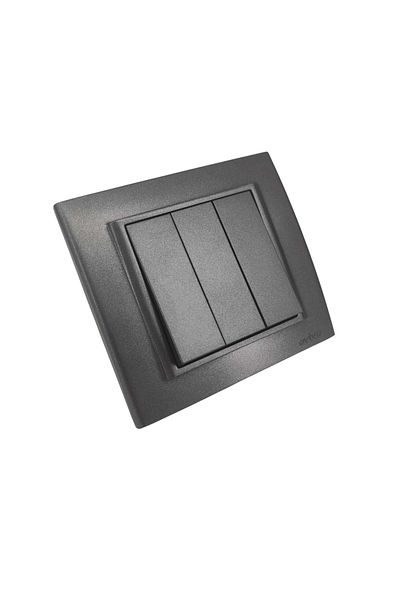 OVİVO Ovivo Grano Smoked - 6 Pieces Triple Switch Frame Set